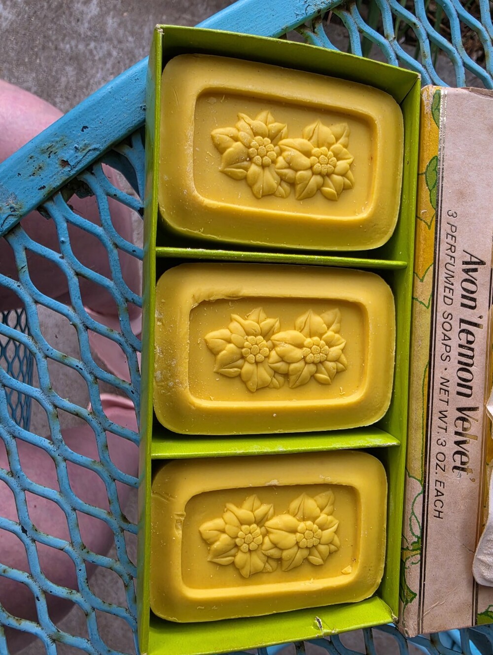 Vintage Avon Lemon Velvet 3 Perfumed Bar Soaps